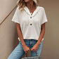 👚Damska bluza z krótkim rękawem ze sznurkiem w jednolitym kolorze