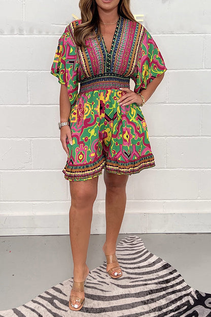 🌸Casualowy kombinezon z nadrukiem boho