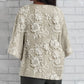 👚Luźny top z rękawem 3/4 z kwiatowym nadrukiem 3D