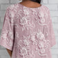👚Luźny top z rękawem 3/4 z kwiatowym nadrukiem 3D