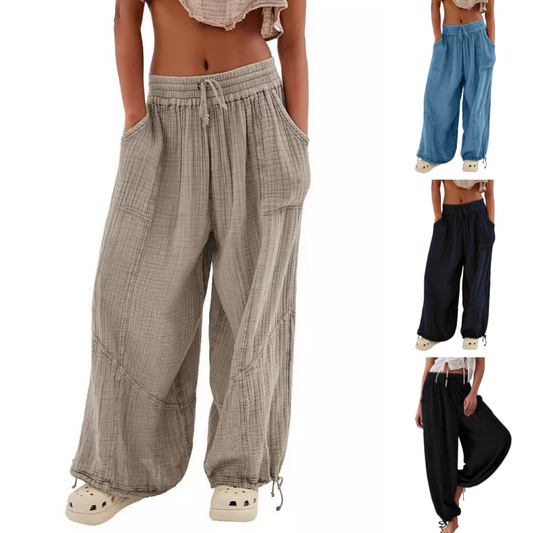 👖Damskie swobodne spodnie z szerokimi nogawkami i kieszeniami