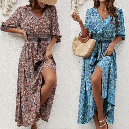 💃Damskie sukienki z dekoltem V w stylu boho