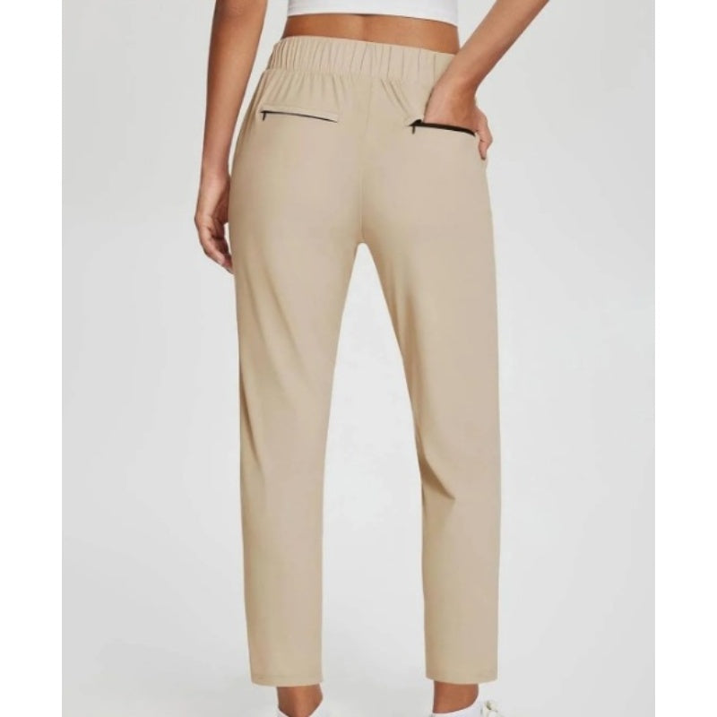 👖🌞Women’s Fitted High-Waisted Zip-Pocket Trousers