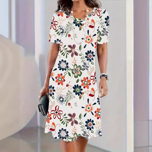💖Elegancka sukienka o linii A z nadrukiem