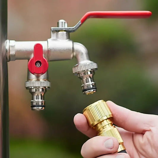 🔥🚰Uniwersalny kran ogrodowy ze stali nierdzewnej z dwoma wylotami