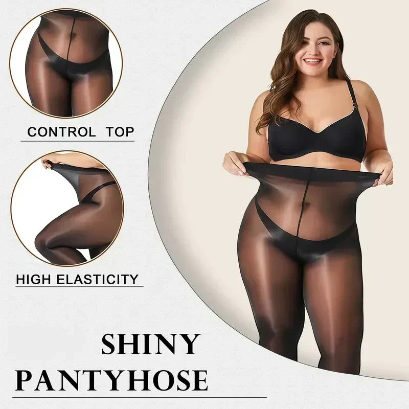 🌸Hot Sale 50% OFF👑 Transparent High-Waisted Shiny Sheer Tights for Women - Sheer & Comfortable