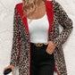 🐆Dwustronny płaszcz z kapturem w panterkę🧥