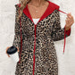 🐆Dwustronny płaszcz z kapturem w panterkę🧥