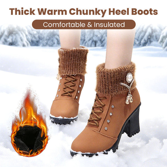 👢Grube, ciepłe damskie buty z grubym obcasem🔥