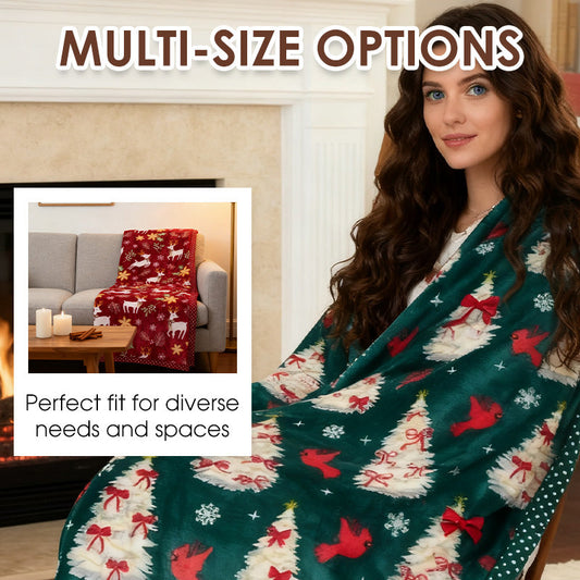 🔥Świąteczna oferta specjalna🎄✨ Puszysty koc świąteczny