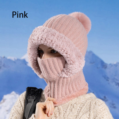 🧣🔥Women's Winter Knitted Beanie Scarf Mask — One-Piece