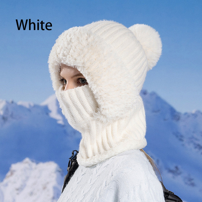 🧣🔥Women's Winter Knitted Beanie Scarf Mask — One-Piece