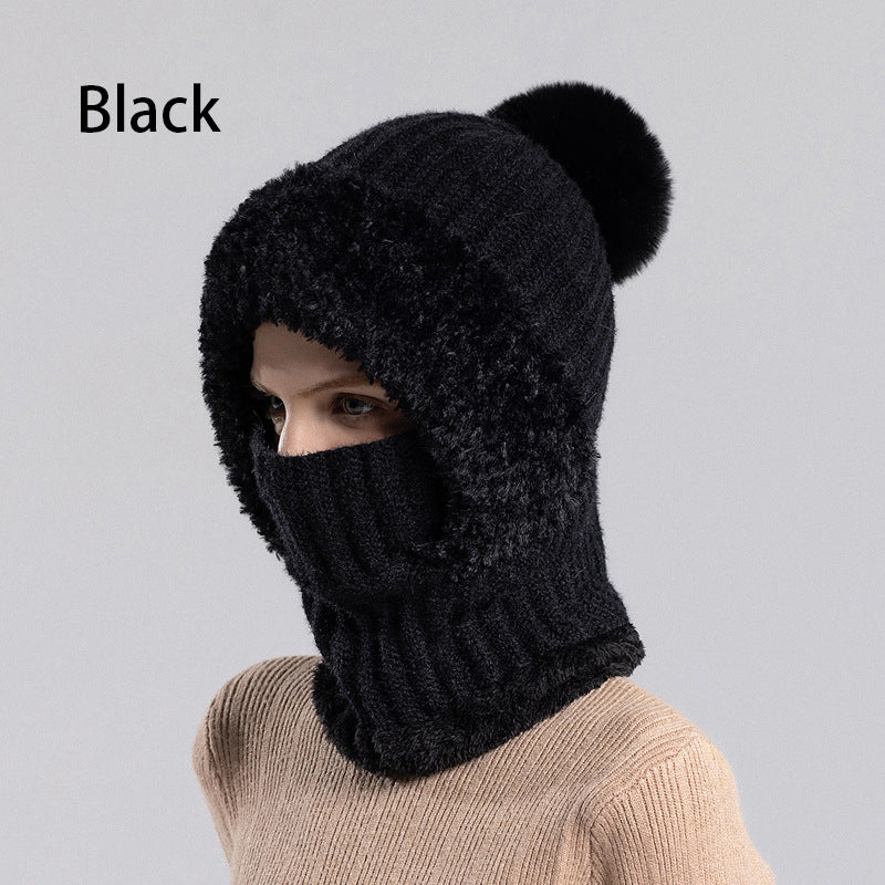 🧣🔥Women's Winter Knitted Beanie Scarf Mask — One-Piece