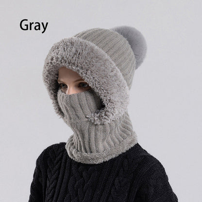 🧣🔥Women's Winter Knitted Beanie Scarf Mask — One-Piece