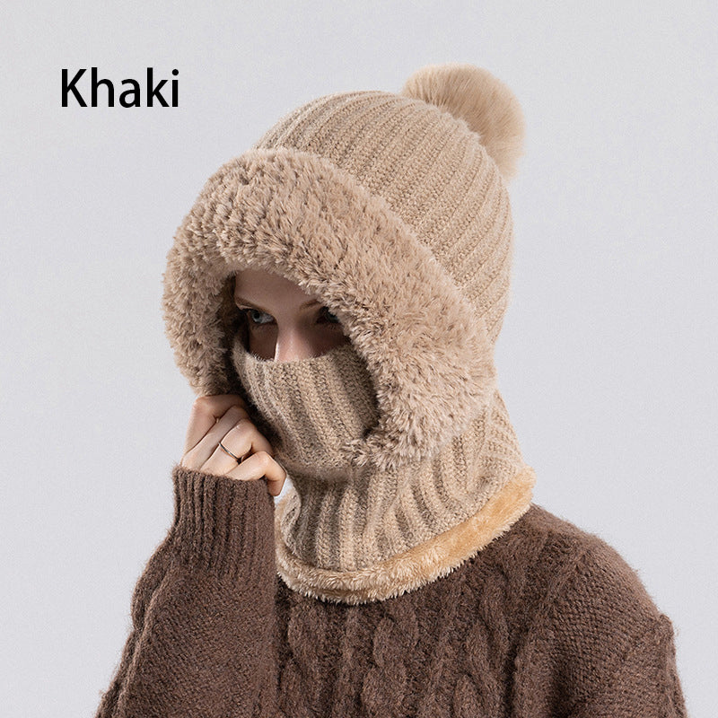 🧣🔥Women's Winter Knitted Beanie Scarf Mask — One-Piece
