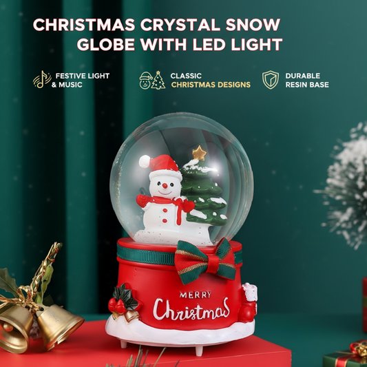 🔮Świąteczna kryształowa kula śnieżna z lampkami LED🎄