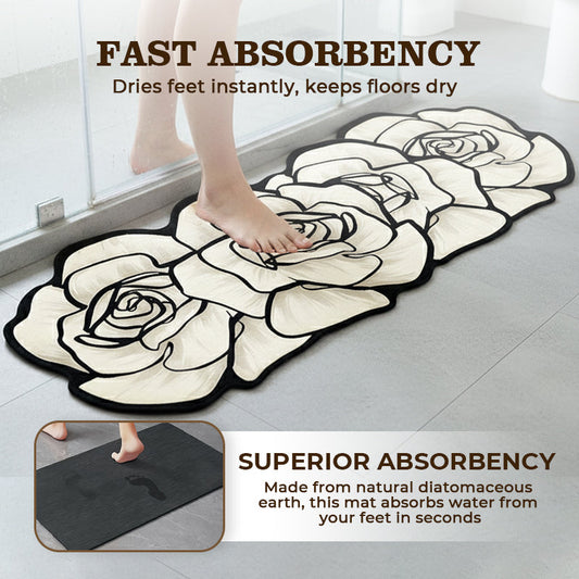 🌸🌸Antypoślizgowa, szybkoschnąca mata łazienkowa w kwiaty