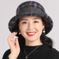 👒Damski kapelusz cloche w stylu vintage z imitacji wełny w kratę