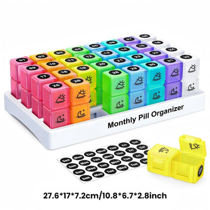 💊 Przenośny pojemnik na tabletki na 31 dni – praktyczny i kompaktowy, ułatwiający codzienne życie ✨🗓️