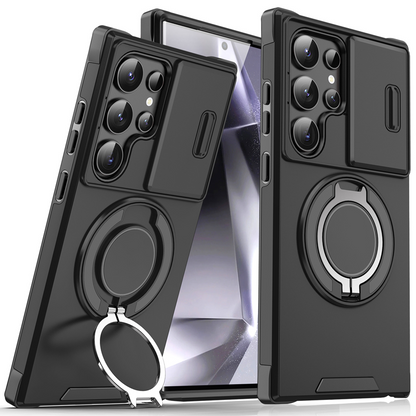Etui ochronne Samsung 3 w 1 z magnesami – podwyższona osłona aparatu + podstawka + kompleksowa ochrona.