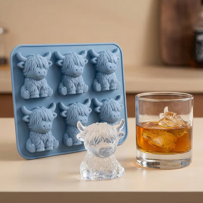 🐮Forma na kostki lodu z krową rasy Highland🧊🥤