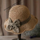 🏖️👒Elegancki słomkowy kapelusz z plecionym brzegiem i kokardką