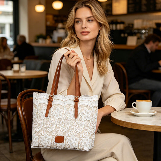 🌸👜Elegancka koronkowa torba z dużą pojemnością