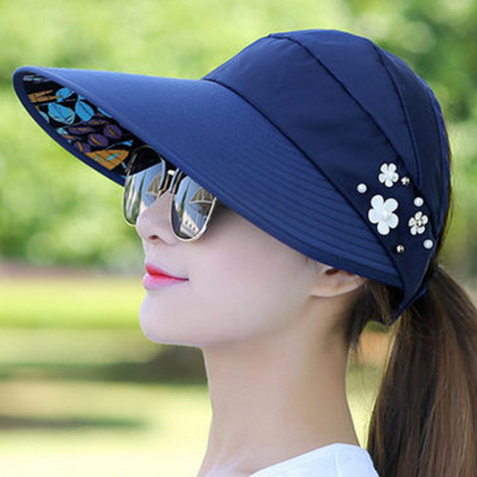 🌞Składana czapka z szerokim rondem, z otworem na kucyk👒