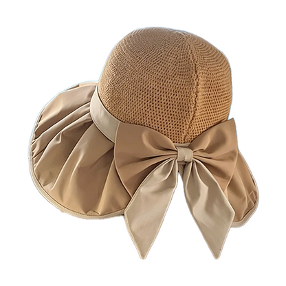 👒🌸Przewiewna czapka z daszkiem z dzianiny, ozdobiona kokardką🌞