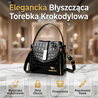 ✨Błyszcząca damska torebka w wzór skóry krokodyla👜