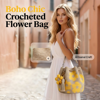 🌸 Damską torbę na ramię wykonaną na szydełku – idealne połączenie stylu bohemy i naturalnej elegancji! 👜✨