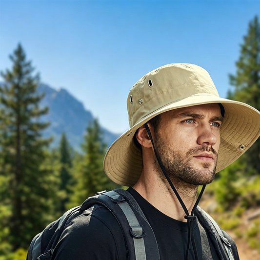 🌞🧢Czapka przeciwsłoneczna z szerokim rondem i sznurkiem do ściągania