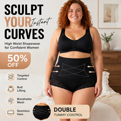 🥳 💝Damskie majtki modelujące z krzyżującym się paskiem w talii