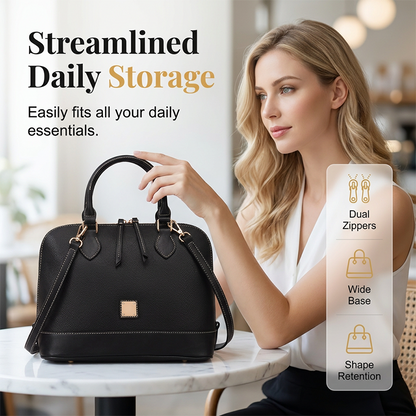 💖👜Klasyczna, elegancka damska torebka z zaokrąglonym dnem