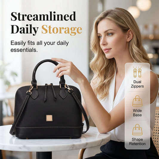 💖👜Klasyczna, elegancka damska torebka z zaokrąglonym dnem
