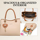 💞👜Elegancka damska torba typu tote z błyszczącą zawieszką w kształcie serca