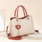 💞👜Elegancka damska torba typu tote z błyszczącą zawieszką w kształcie serca