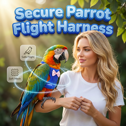 🦜Szelki do latania dla papug z linką prowadzącą