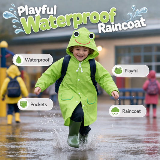 🛡️Wodoodporny płaszcz przeciwdeszczowy dla dzieci z kapturem🌧️