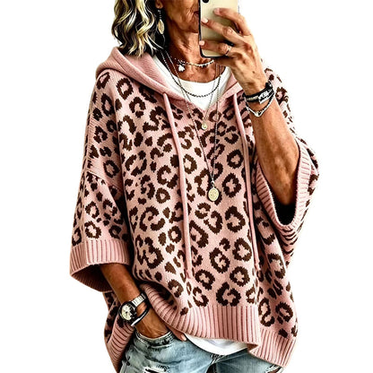 🧵Exquisite Knit, Durable Craft🧶 Leopard Knit Hooded Sweater  | Multiple Colors, S-5XL ✨
