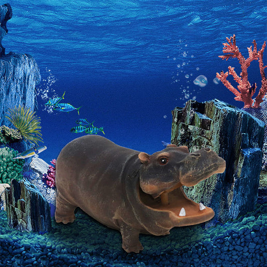 🦛Dekoracja do akwarium „Bąbelki hipopotama” 💦 — ekologiczna żywica — kojący efekt bąbelkowania i funkcja natleniania 🐟