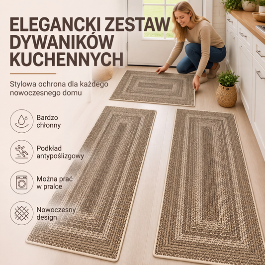 🏠✨ Antypoślizgowa mata kuchenna z pod spodem — odporna na zabrudzenia i łatwa w pielęgnacji, dzięki czemu podłoga w kuchni pozostaje czysta 🚪