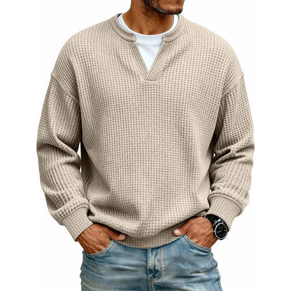 👕 Mock-Layer Waffle Long Sleeve Tee ✨