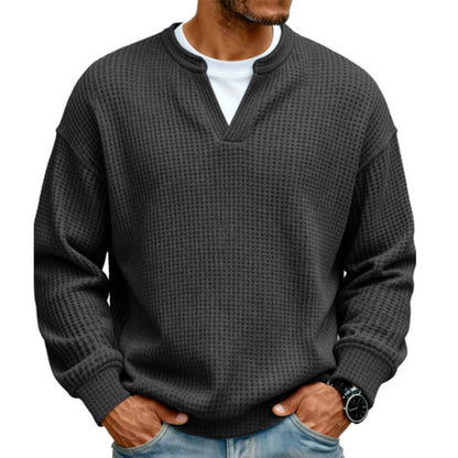 👕 Mock-Layer Waffle Long Sleeve Tee ✨