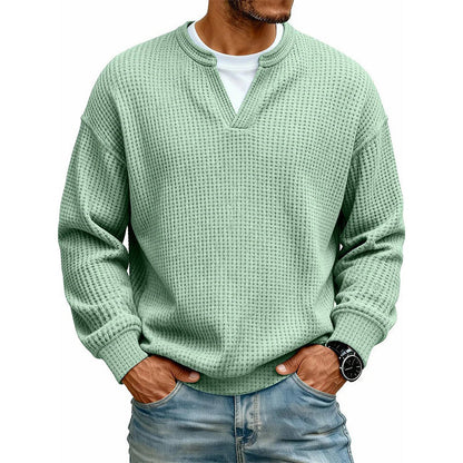 👕 Mock-Layer Waffle Long Sleeve Tee ✨