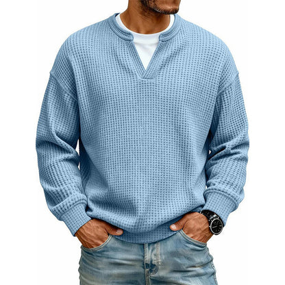 👕 Mock-Layer Waffle Long Sleeve Tee ✨