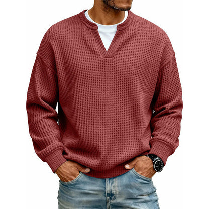 👕 Mock-Layer Waffle Long Sleeve Tee ✨