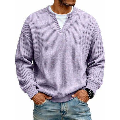 👕 Mock-Layer Waffle Long Sleeve Tee ✨