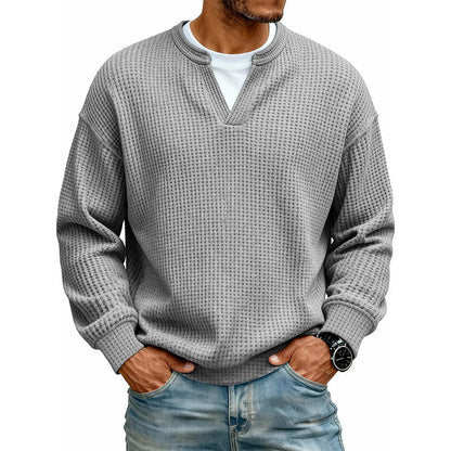 👕 Mock-Layer Waffle Long Sleeve Tee ✨