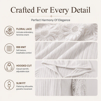👚Women's Hooded Sweater — Chic Lace Sleeve